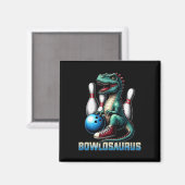 Dinosaur T-rex Bowling Graphic Funny Dino Bowler K Magnet (Vorderseite/Rückseite)