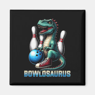 Dinosaur T-rex Bowling Graphic Funny Dino Bowler K Magnet