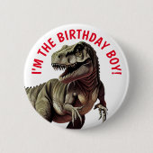 Dinosaur T Rex BOY Button (Vorderseite)