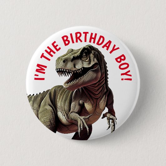 Dinosaur T Rex BOY Button (Vorderseite)
