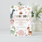 Dinosaur T-Rex Boy Geburtstag Danke Karte (Stehend Vorderseite)