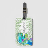 Dinosaur T Rex Boys Name Gepäckanhänger (Vorderseite Vertikal)