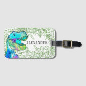 Dinosaur T Rex Boys Name Gepäckanhänger (Vorderseite (Horizontal))