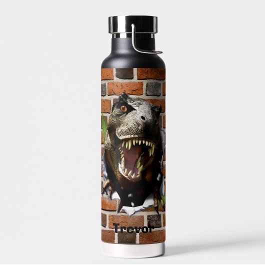 Dinosaur T-Rex Bucking Out Personalize Name Trinkflasche (Links)
