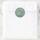 Dinosaur T Rex Cartoon Runder Aufkleber (Tasche)