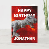 Dinosaur T Rex Children BIRTHDAY PARTY Card Karte (Vorderseite)