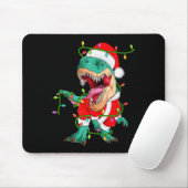 Dinosaur T-rex Christmas Lights Funny Santa Cute A Mousepad (Mit Mouse)