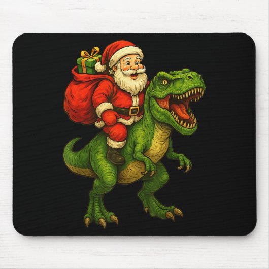Dinosaur T Rex Christmas Santa Dinosaur Xmas Boys Mousepad (Vorne)