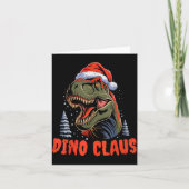 Dinosaur T-rex Christmas Tree Dino Claus Pajamas X Karte (Vorderseite)