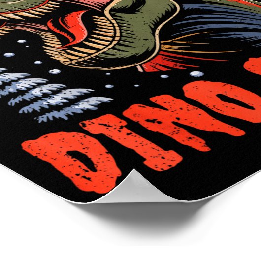 Dinosaur T-rex Christmas Tree Dino Claus Pajamas X Poster (Ecke)