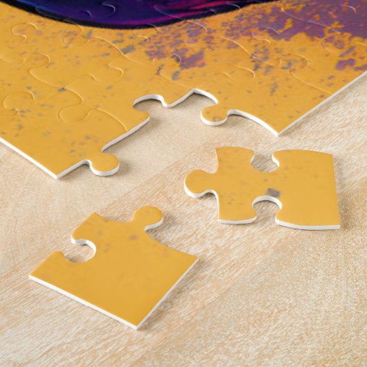 Dinosaur T Rex Cool Orange Blue Puzzle (Seite)