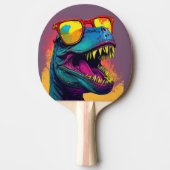Dinosaur T Rex Cool Orange Blue Tischtennis Schläger (Vorderseite)