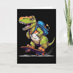 Dinosaur T Rex Cool Skateboarding Dinosaur Skater  Karte