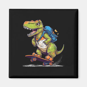 Dinosaur T Rex Cool Skateboarding Dinosaur Skater  Magnet