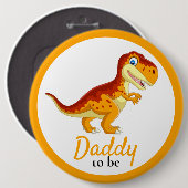 Dinosaur T Rex Daddy Baby Shower Button (Vorne & Hinten)