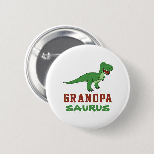 Dinosaur T-Rex Dino Granddad Abuelo Grandpasaurus Button