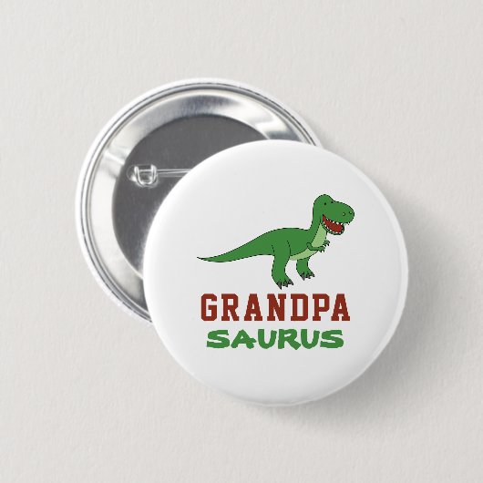 Dinosaur T-Rex Dino Granddad Abuelo Grandpasaurus Button (Vorne & Hinten)