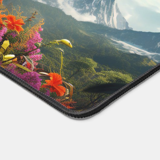 Dinosaur T-Rex Dino Stormy Mountains Desk Mat Schreibtischunterlage (Ecke)