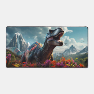 Dinosaur T-Rex Dino Stormy Mountains Desk Mat Schreibtischunterlage