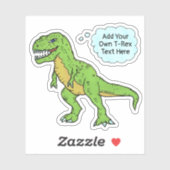 Dinosaur T Rex Doodle Custom Speech Zitat Aufkleber (Blatt)