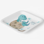 Dinosaur T-Rex Egg Hatching Boy Baby Showdusche Pappteller (Gewinkelt)