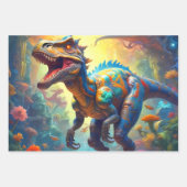 Dinosaur T-Rex Fantasy World Geschenkpapier Set (Vorderseite 3)