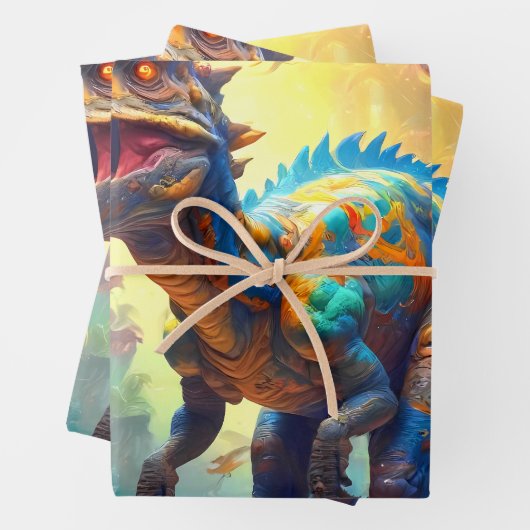 Dinosaur T-Rex Fantasy World Geschenkpapier Set (Beispiel)