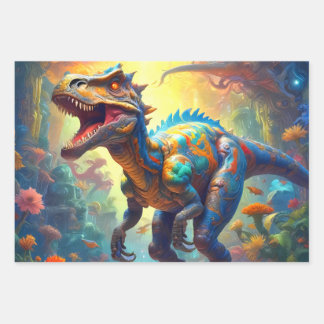 Dinosaur T-Rex Fantasy World Geschenkpapier Set