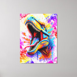 Dinosaur T-Rex - Farbenfrohe Dinosaurier Trex Leinwanddruck