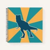 Dinosaur t-rex farbiger Cartoon Notizblock (Vorderseite)