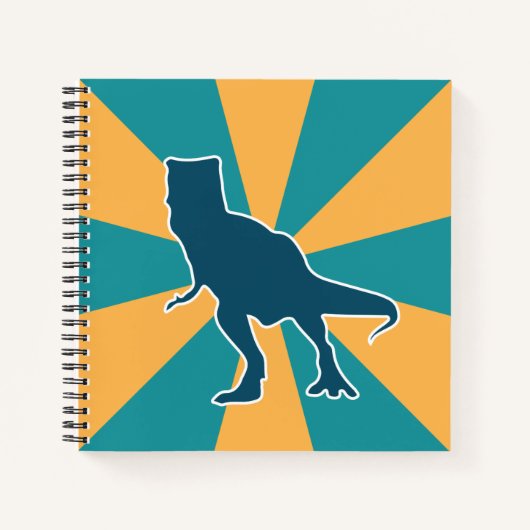 Dinosaur t-rex farbiger Cartoon Notizblock (Vorderseite)