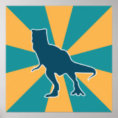 Dinosaur T-rex farbiger Cartoon Poster (Vorne)