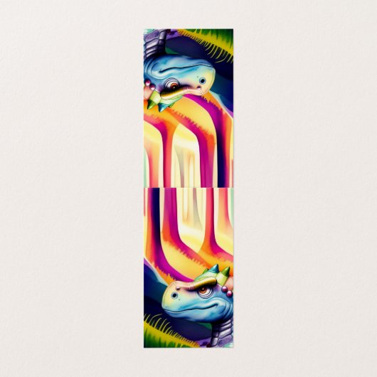 Dinosaur T-Rex Folding Lesezeichen Bookmarkers Visitenkarten (Außenseite Aufgefaltet)