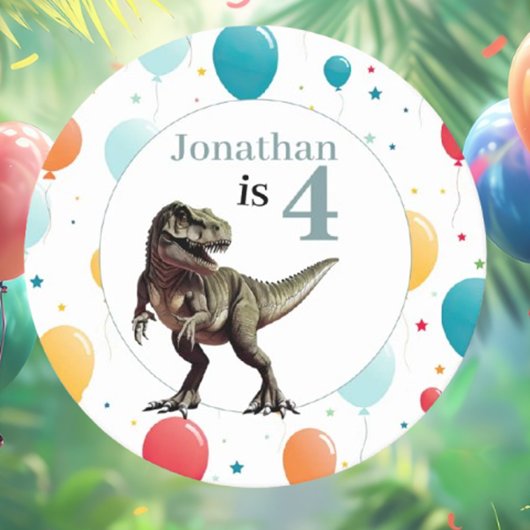 Dinosaur T Rex Geburtstag Gray Runder Pappuntersetzer