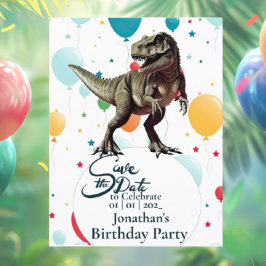 Dinosaur T-rex Geburtstag Save the Date Postkarte