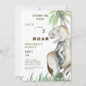 Dinosaur T-rex Geburtstagsparty Einladung (Vorderseite)