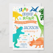Dinosaur T-rex Geburtstagsparty Einladungen (Vorderseite)