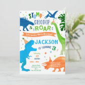 Dinosaur T-rex Geburtstagsparty Einladungen (Stehend Vorderseite)