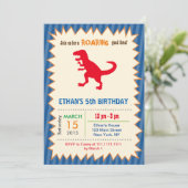 Dinosaur T Rex Geburtstagsparty Einladungen (Stehend Vorderseite)