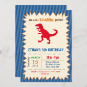 Dinosaur T Rex Geburtstagsparty Einladungen (Vorne/Hinten)