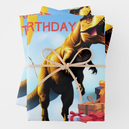 Dinosaur T-Rex Geschenkpapier Set (Beispiel)