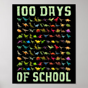 Dinosaur T Rex glücklich 100. Tag der Schulgeschen Poster