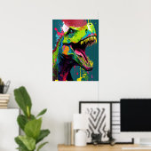 Dinosaur T Rex Green Jurassic Poster (Heimbüro)