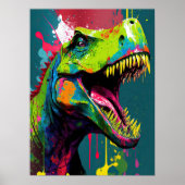 Dinosaur T Rex Green Jurassic Poster (Vorne)