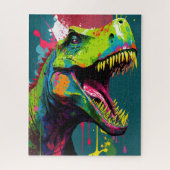 Dinosaur T Rex Green Jurassic Puzzle (Vertikal)