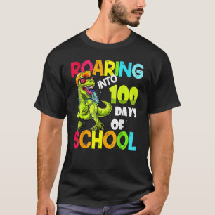 Dinosaur T Rex Happy 100. Tag der Schule Dino Kind T-Shirt
