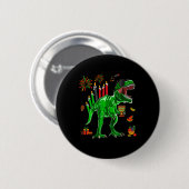 Dinosaur T-rex Happy Kwanzaa Sieben Prinzipien von Button (Vorne & Hinten)