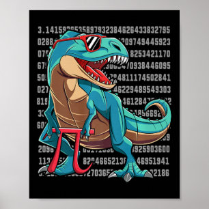 Dinosaur T Rex Happy Pi Day Funny Mah Nerd Geschen Poster