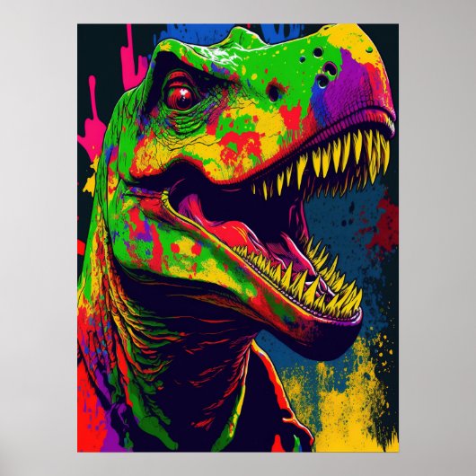 Dinosaur T Rex Happy Poster (Vorne)