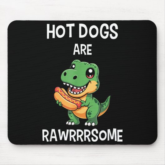 Dinosaur T Rex Hot Dog Shirt Funny Hot Dogs Are Ra Mousepad (Vorne)